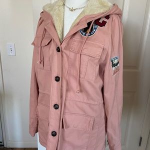 Iris Los Angeles Salmon Pink Fur Patched Coat ☁️